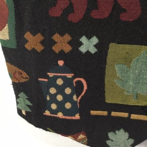 Vtg Women Vest One Size Cotton Black Christmas vintage - Picture 6 of 9